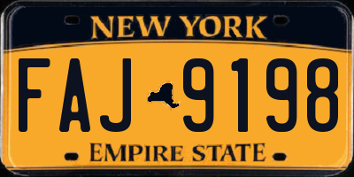 NY license plate FAJ9198