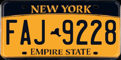 NY license plate FAJ9228
