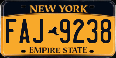 NY license plate FAJ9238