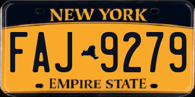 NY license plate FAJ9279