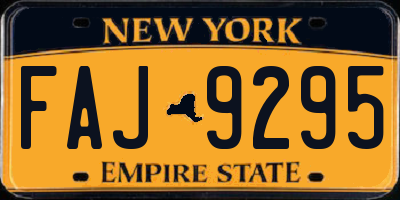 NY license plate FAJ9295