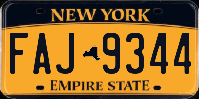 NY license plate FAJ9344