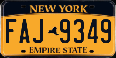 NY license plate FAJ9349