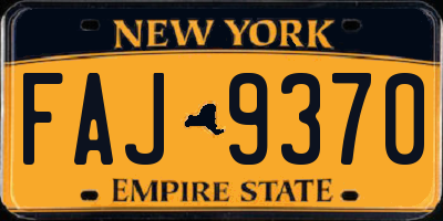 NY license plate FAJ9370