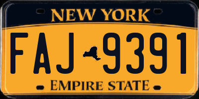 NY license plate FAJ9391
