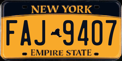 NY license plate FAJ9407