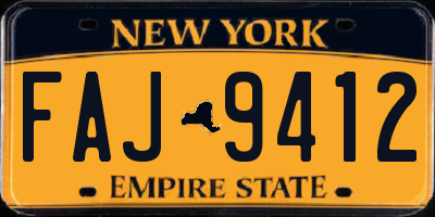 NY license plate FAJ9412