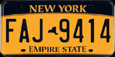 NY license plate FAJ9414