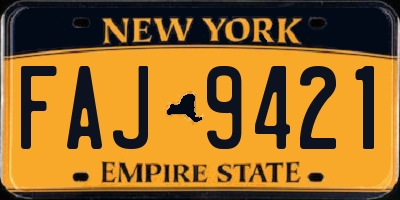 NY license plate FAJ9421