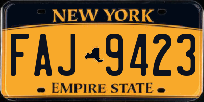 NY license plate FAJ9423
