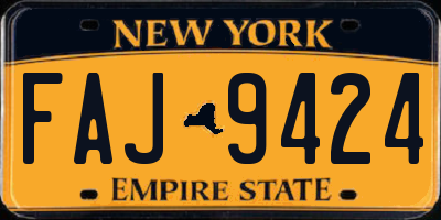 NY license plate FAJ9424