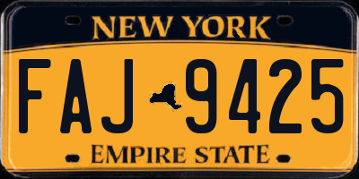 NY license plate FAJ9425