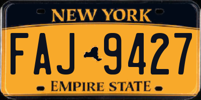 NY license plate FAJ9427