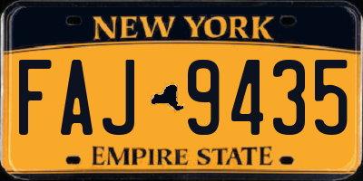 NY license plate FAJ9435