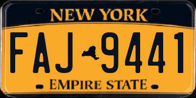 NY license plate FAJ9441