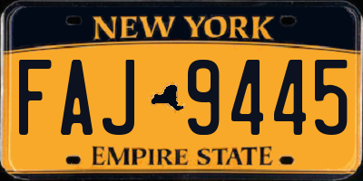 NY license plate FAJ9445