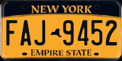 NY license plate FAJ9452