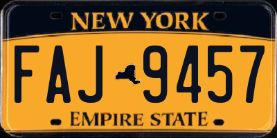 NY license plate FAJ9457