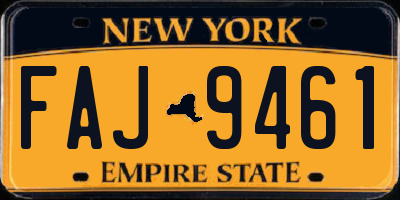 NY license plate FAJ9461