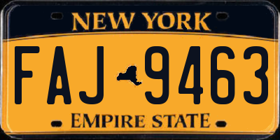 NY license plate FAJ9463