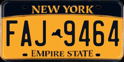 NY license plate FAJ9464