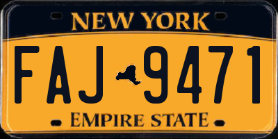 NY license plate FAJ9471