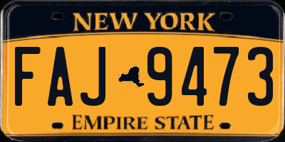 NY license plate FAJ9473