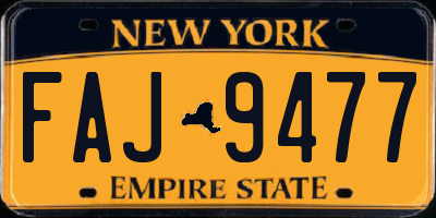 NY license plate FAJ9477