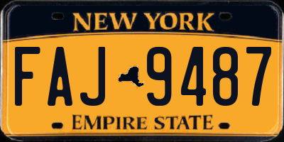 NY license plate FAJ9487