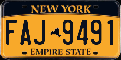 NY license plate FAJ9491