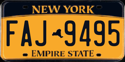 NY license plate FAJ9495