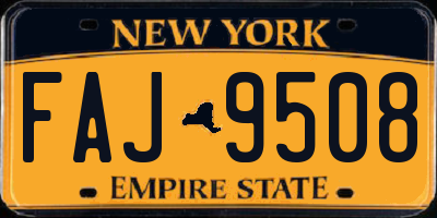 NY license plate FAJ9508