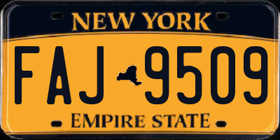 NY license plate FAJ9509