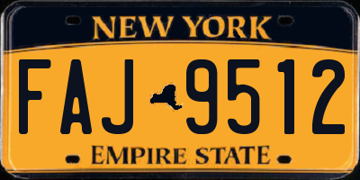 NY license plate FAJ9512