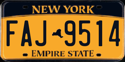 NY license plate FAJ9514