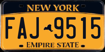 NY license plate FAJ9515