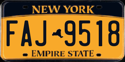 NY license plate FAJ9518