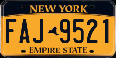 NY license plate FAJ9521