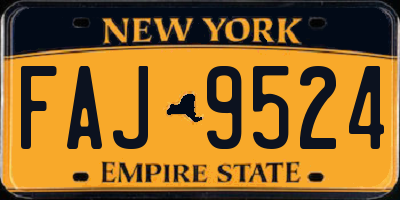 NY license plate FAJ9524