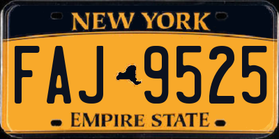 NY license plate FAJ9525