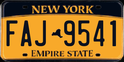 NY license plate FAJ9541