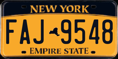 NY license plate FAJ9548