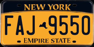 NY license plate FAJ9550