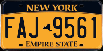 NY license plate FAJ9561