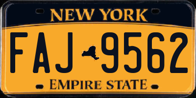 NY license plate FAJ9562