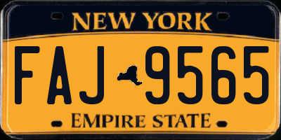 NY license plate FAJ9565