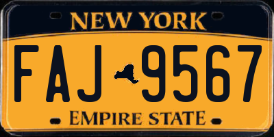 NY license plate FAJ9567