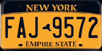 NY license plate FAJ9572