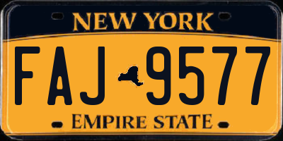 NY license plate FAJ9577