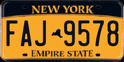 NY license plate FAJ9578